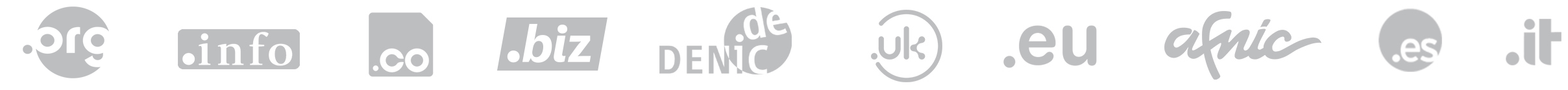 Logos der Domain-Registrierungsstellen